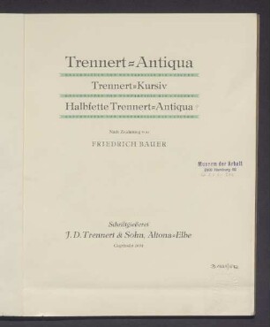 Trennert-Antiqua, Trennert-Kursiv, halbfette Trennert-Antiqua