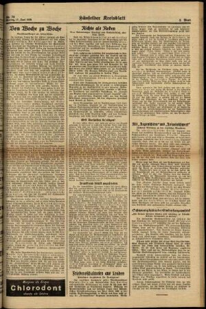 Zweite Ausgabe vom Montag, den 12. Juni 1939.