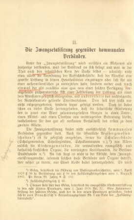 II. Die Zwangsetatisirung gegenüber kommunalen Verbänden