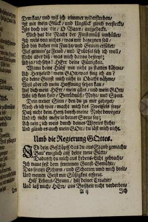 Umb die Regierung GOttes