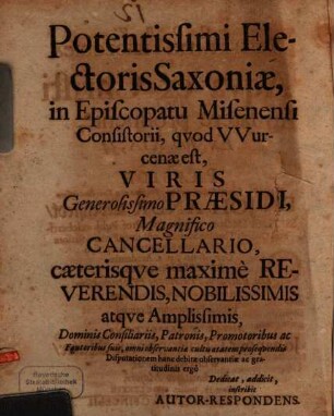 Dissertatio Theologica De Aqua ex Christi latere profluente : Ex. Joh. XIX,34.