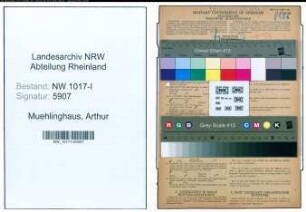 Entnazifizierung Arthur Muehlinghaus , geb. 14.01.1896 (Schreibmaschinenmechaniker)