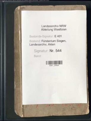 Dekretenprotokolle der evangelischen Kanzlei des Fürstentums Nassau-Siegen