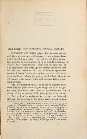 Die angelsächsischen Prosabearbeitungen der Benedictinerregel, 1