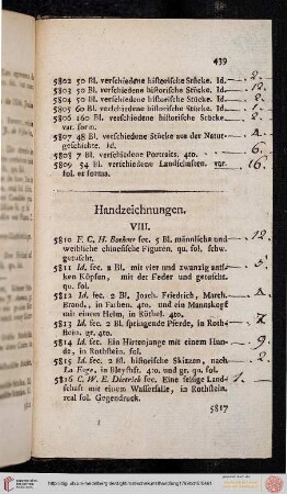 Handzeichnungen (Nr. 5810-5910)