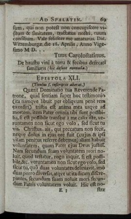 Epistola XLI. - LI.