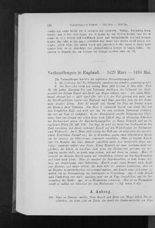 Verhandlungen in England. - 1429 März - 1430 Mai.