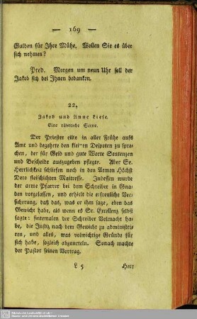 22. Jakob und Anne Liese. Eine rührende Scene
