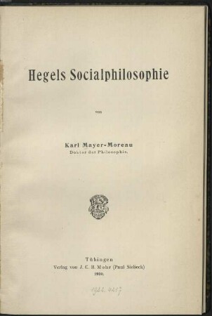 Hegels Socialphilosophie