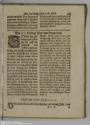 Die LV. Predigt über das Buch Hiob