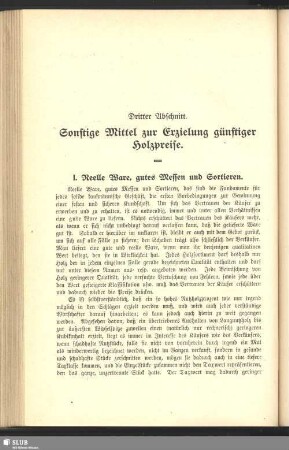 Dritter Abschnitt. Sonstige Mittel zur Erzielung günstiger Holzpreise