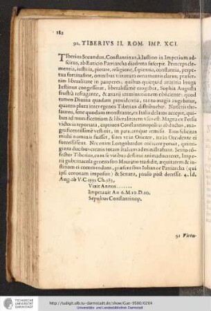 91. Tiberius II. Rom. Imp. XCI.