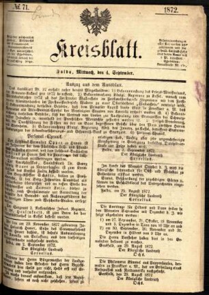 Ausgabe vom Mittwoch, den 04. September 1872.