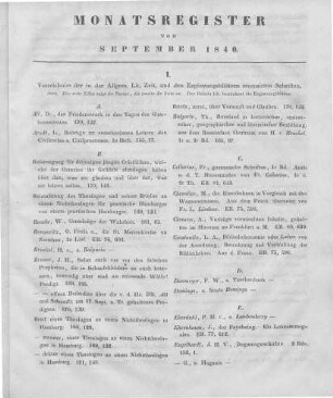 Monatsregister September 1840