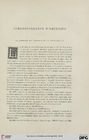 2. Pér. 33.1886: Le commerce des tableaux et la vente Morgan : correspondance d'Amérique