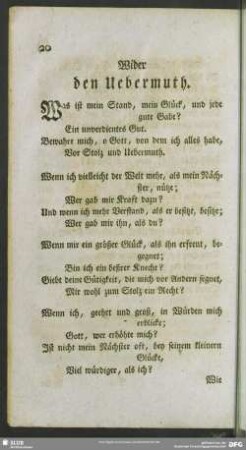Wider den Uebermuth