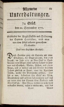 74 Stück. den 22. September 1770.