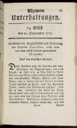74 Stück. den 22. September 1770.