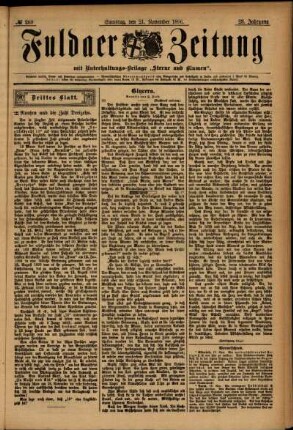 Dritte Ausgabe vom Samstag, den 21. November 1896.
