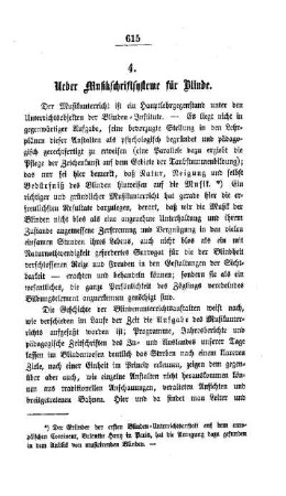 Ueber Musikschriftsysteme für Blinde