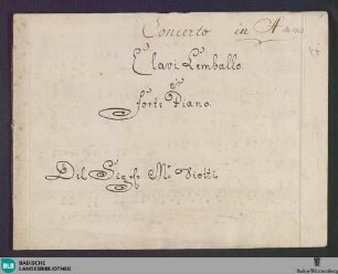 Concertos. Arr - Don Mus.Ms. 1963 : cemb; A; WhiV 1.9 WhiV 1a.3
