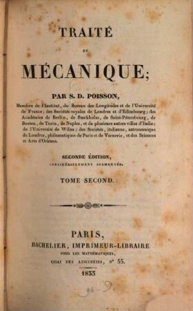 Traité de mécanique, 2