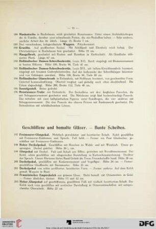 Geschliffene und bemalte Gläser – Bunte Scheiben (Nr. 197-255)