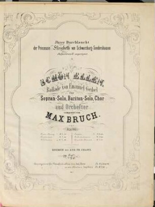 Schön Ellen : Ballade von Emanuel Geibel ; für Sopran-Solo, Bariton-Solo, Chor und Orchester ; Op. 21