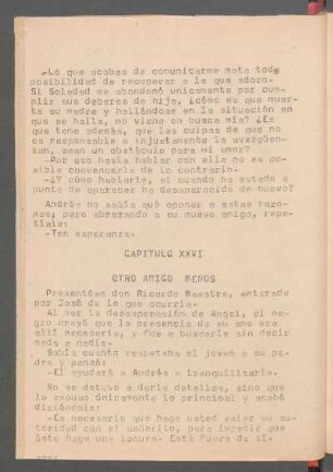 Capítulo XXVI - Otro amigo menos