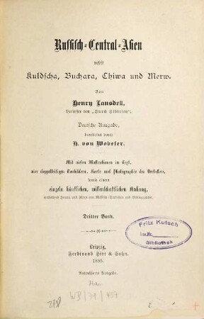 Russisch-Central-Asien : nebst Kuldscha, Buchara, Chiwa und Merw, 3