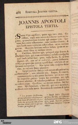 Joannis Apostoli Epistola Tertia.