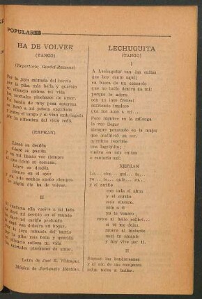 Ha de volver : (Tango)