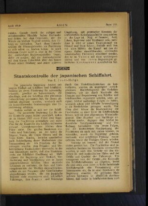 Staatskontrolle der japanischen Schiffahrt.