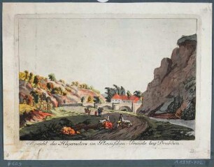 Der Plauensche Grund mit der Hegereiterbrücke und dem Forsthaus (Hegereiterhaus) nach Norden