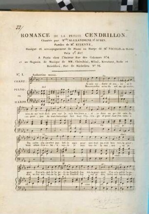 ROMANCE DE LA PETITE CENDRILLON
