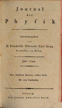 Journal der Physik. 5. 1792
