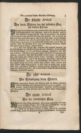 Der siebende Articul Von deren Thätern bey sich habenden Gut, und derselben Liferung.