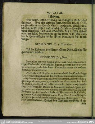 Sessio XV. 2. Nov.