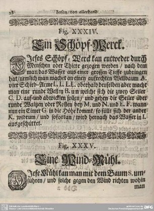 Fig. XXXIV. Ein Schöpf-Werck.