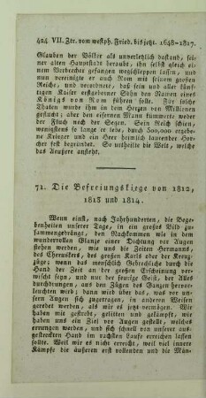 71. Die Befreiungskriege von 1812, 1813 und 1814