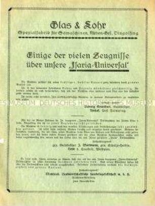 Einige der vielen Zeugnisse über unsere "Isaria-Universal"