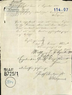 Entlassung aus dem badischen Staatsverband: Johann Georg Kneier, Marzell, nach Basel-Stadt