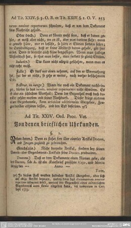 Ad. Tit. XXIV. Ord. Proc. Vet. Von denen brieflichen Uhrkunden