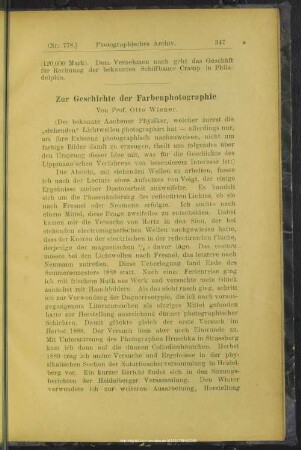 Zur Geschichte der Farbenphotographie