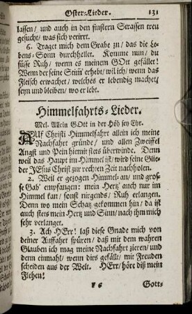 Himmelfahrts-Lieder. - Am Reformations-Feste.