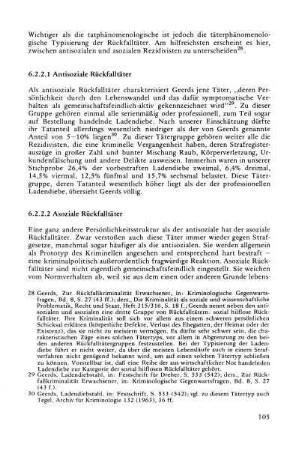 6.2.2.2 asoziale Rückfalltäter