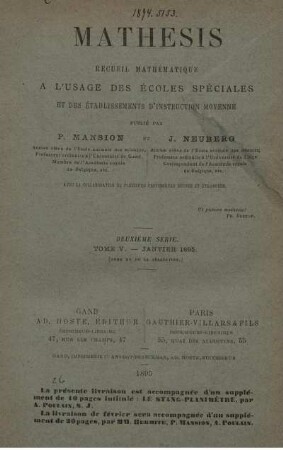 TOME V. - JANVIER 1895.