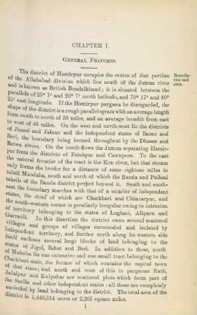 Chapter I. General features