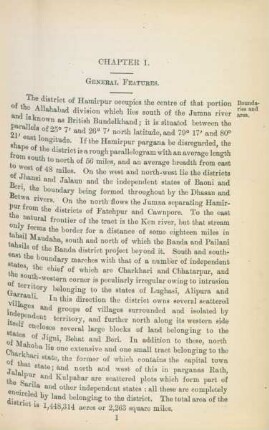 Chapter I. General features