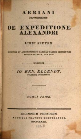 Arriani Nicomediensis de expeditione Alexandri libri septem, 1